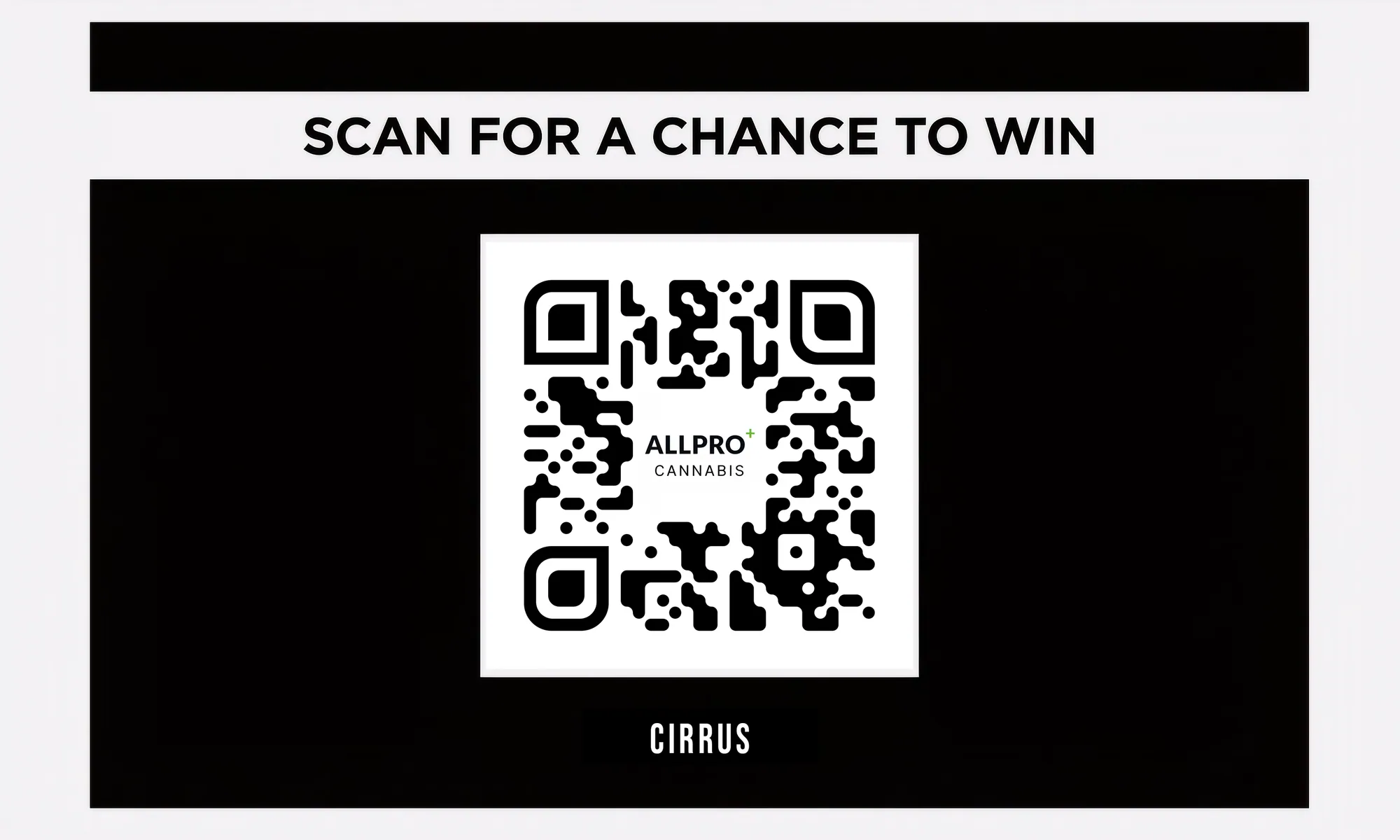 Scan for a chance to win - Cirrus sweepstakes