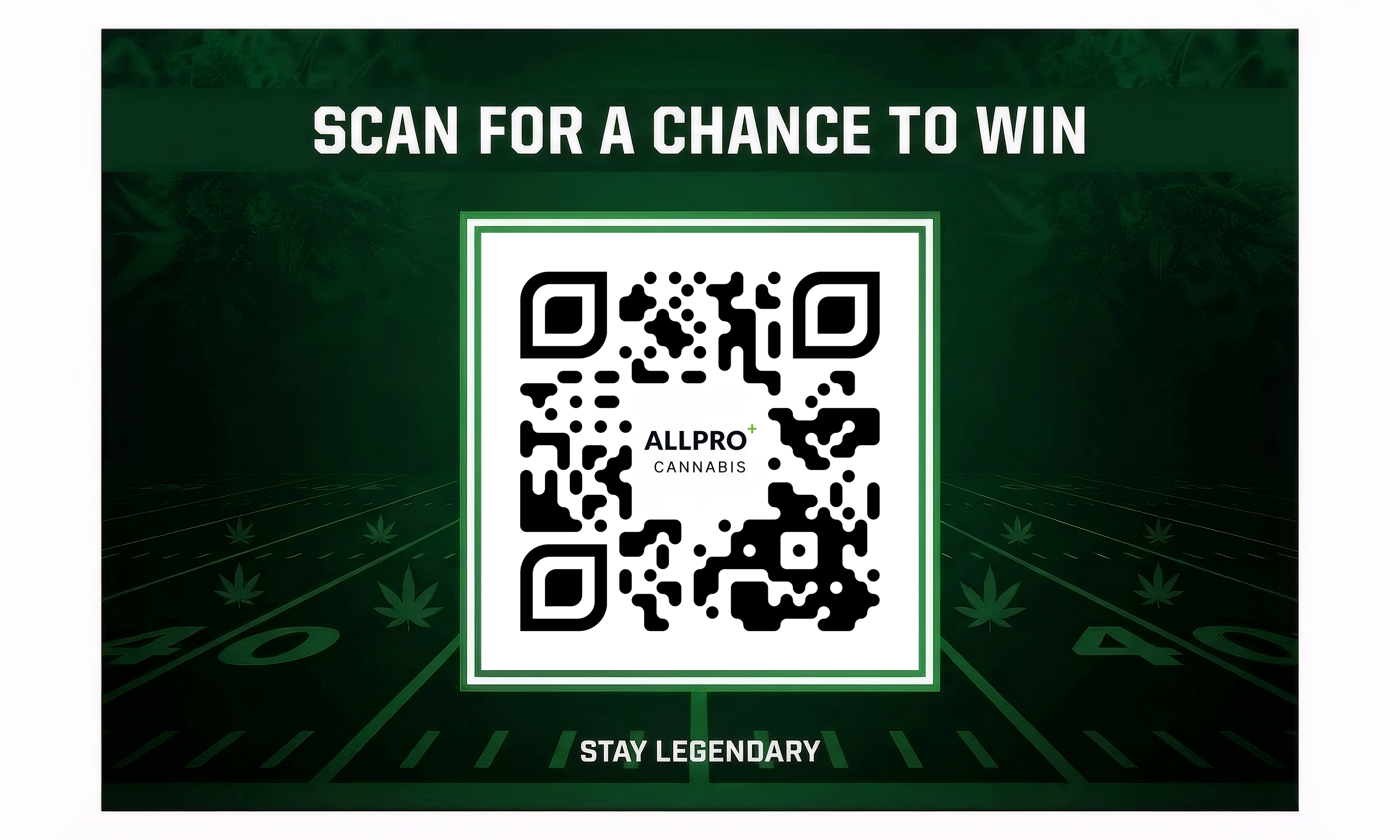 Scan for a chance to win - Stay Legendary